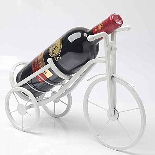 Iron Tricycle Wine Rack White Freestanding Metal Display Rack