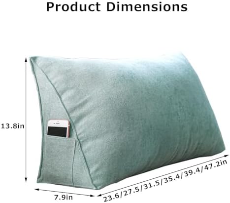 Triangle Sofa Pillow Lake Blue with Zipper