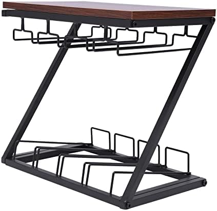 2 Tier Freestanding Wine Rack Holder Black