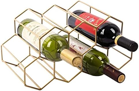 CLoxks 7 Grid Golden Metal Wine Rack