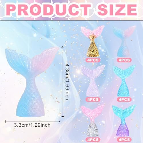 30 Pcs Glittering Mermaid Tail Cupcake Toppers