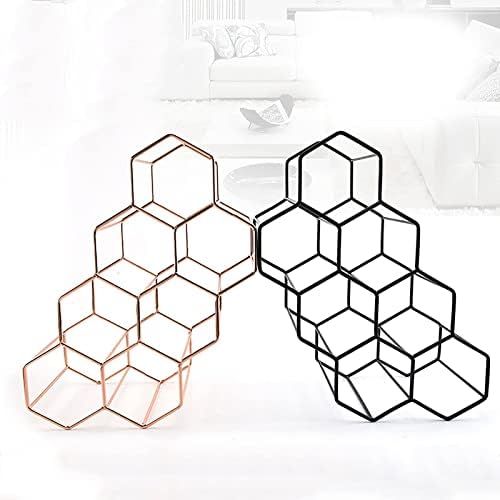 7 Bottle Freestanding Wine Rack Rose Gold No Assembly Required