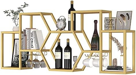 ALDEPO Wall-Mounted Wine Rack with Gold and Bronze Finish