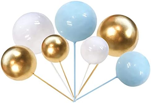 ZHUOWEISM 24 PCS Colorful Foam Ball Cake Toppers