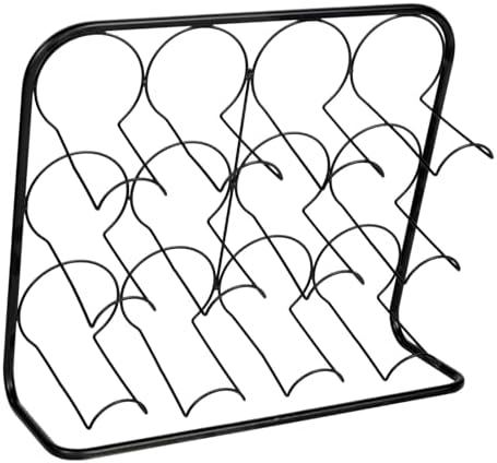 Black Metal Wire Wine Rack for 12 Bottles Freestanding