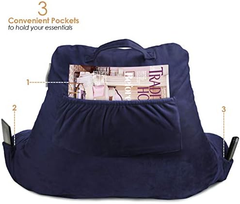 Nestl Reading Pillow with Laptop Lap Desk - Navy