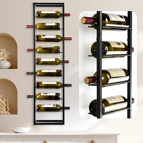 FLstudio Wall Wine Rack 10 Bottle Holder Organizer Display