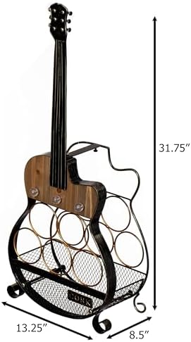 Vintiquewise Guitar Shape 5-Bottle Wine Rack