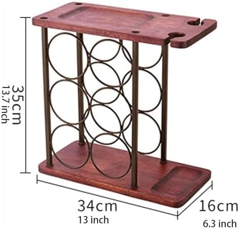 OXOAMP Freestanding Wine Rack with 6 Bottles and 2 Glass Holder