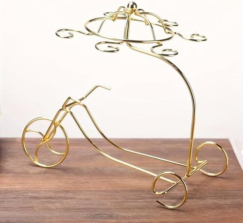 Golden Metal Wine Rack with Bicycle Design 1