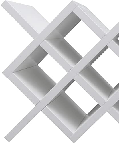 White Wall-Mounted Wine Rack with 10 Compartments