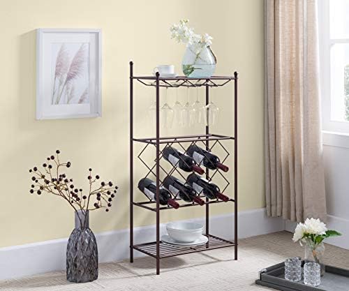Kings Brand Furniture Bronze Freestanding Wine Rack Stand