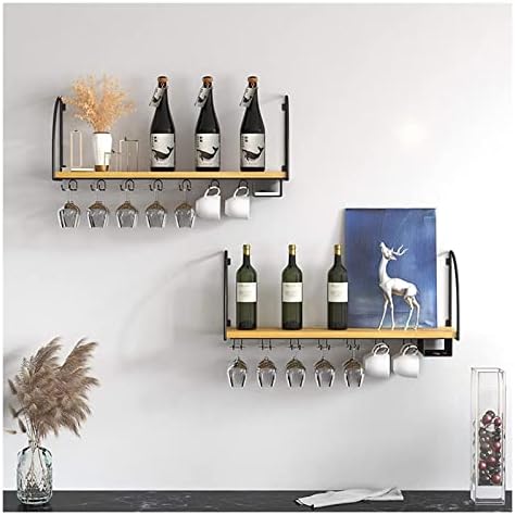 ALDEPO Wall-Mounted Wine Rack 2 Tier Metal Organizer