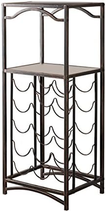 Kings Brand Metal 15-Bottle Wine Rack with Brushed Copper Finish