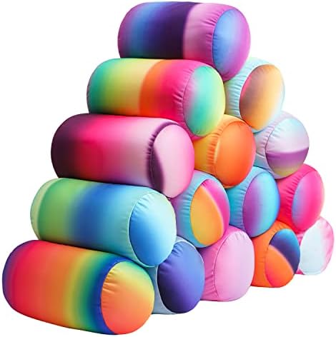 Focustree Squish Microbead Pillow - Rainbow Travel Neck Lumbar Support