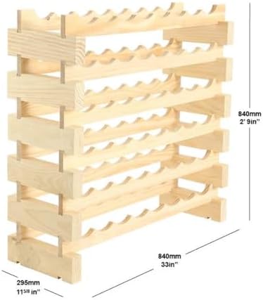 48 Bottle Wine Rack with Dark Stain Finish