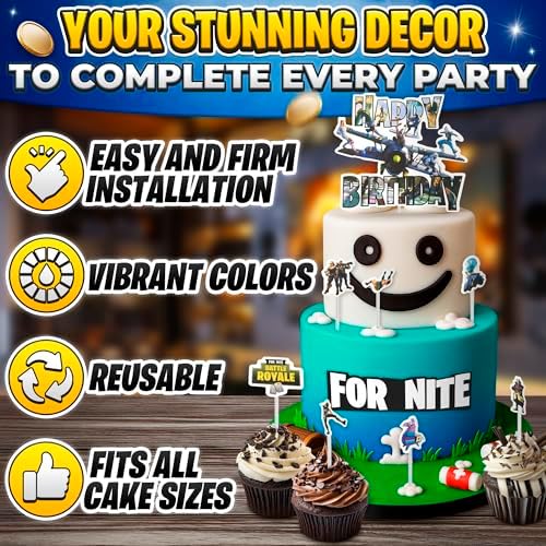 V TOWER Video Game Cake Topper Set