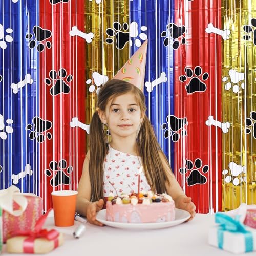 Buchele Playful Paw Decor Kit - 2 Pack Tinsel Curtains Balloons