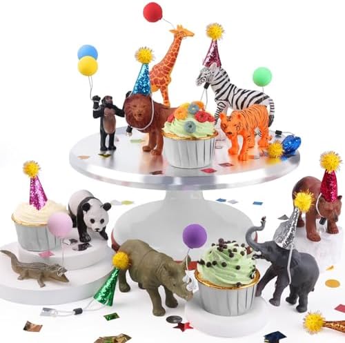 26 Piece Jungle Animal Cake Toppers Decor Set