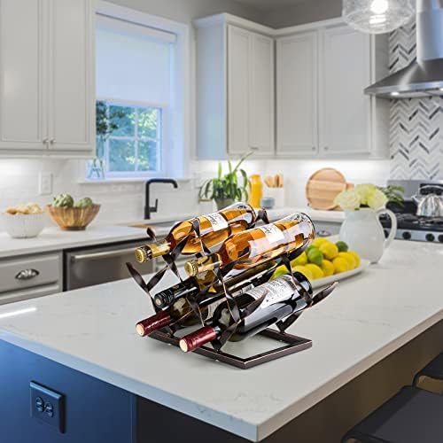 TOOARTS Free Standing Wine Rack 7 Bottles