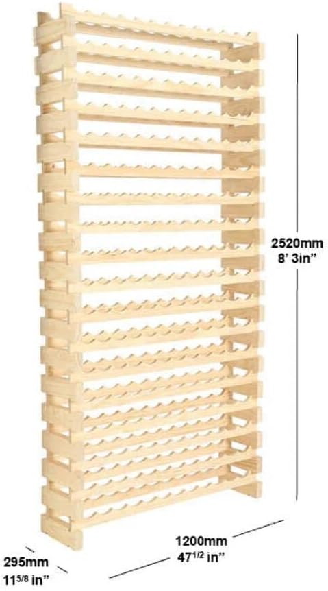 216 Bottle Wine Rack Natural Pine Freestanding