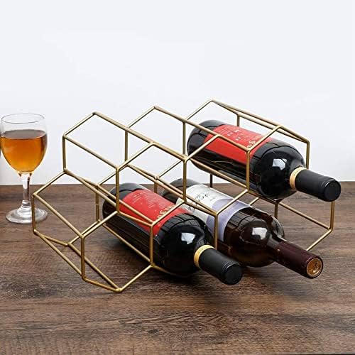 CLoxks 7 Grid Golden Metal Wine Rack