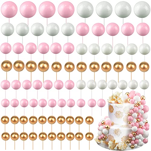 108 Pcs Ball Cake Toppers DIY Foam Balloons for Cakes and Parties