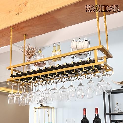 SAGIDAR Adjustable Ceiling Wine Rack