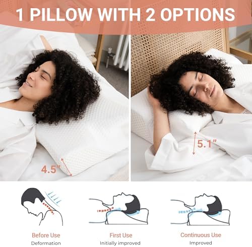 Elviros Cervical Memory Foam Pillow for Neck Shoulder Pain