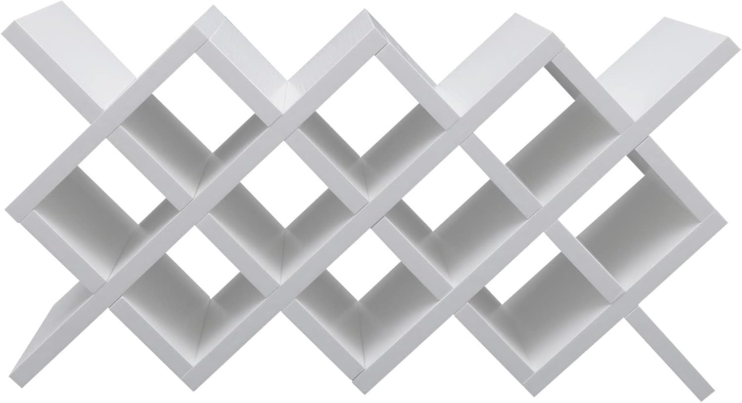 Wall-Mounted Wine Rack with 10 Compartments White