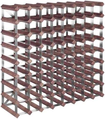 YAFF 72 Bottle Brown Solid Wood Wine Rack 1