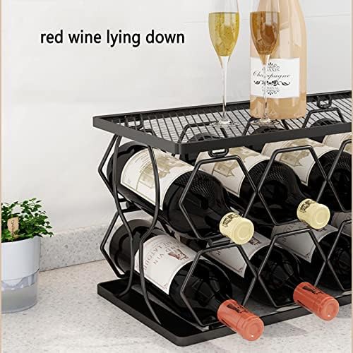 JUSHZ Foldable Wine Rack Holder 6-Bottle Black