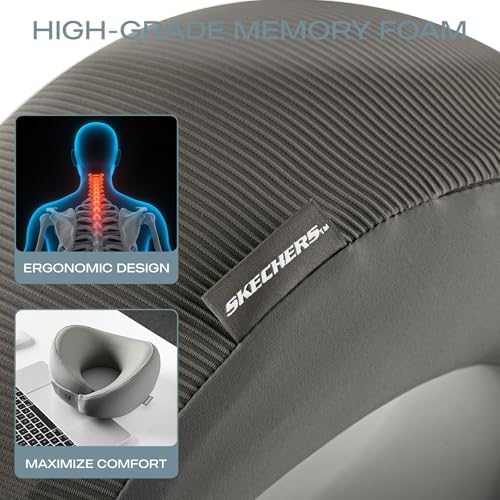 Skechers Memory Foam Travel Pillow for Neck Support