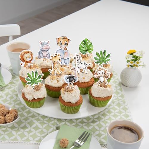 Rsstarxi 40 Pack Woodland Animal Cupcake Toppers