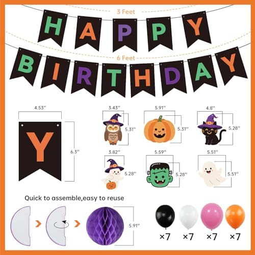 Happy Halloween Birthday Party Decor Set