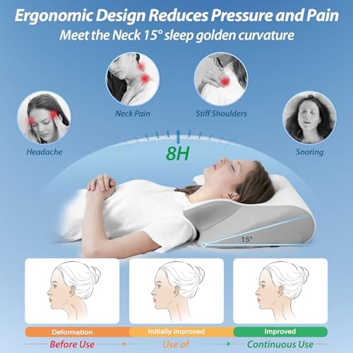 HOMCA Cervical Neck Pillow 2 in 1 for Neck Pain Relief