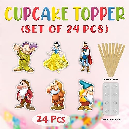 Seyal Snw Whte and the Sevn Dwafs Cupcake Topper