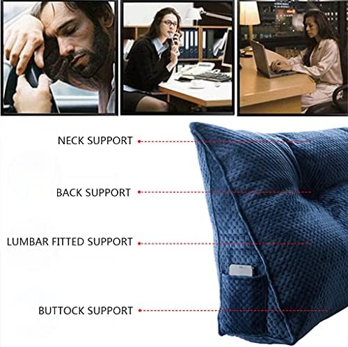 ZZYK Large Bolster Headboard Pillow with Removable Cover Light Blue 47inch