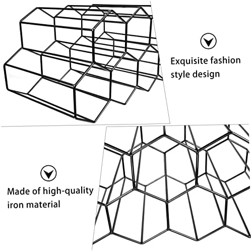 Levemolo 7Holes Iron Wine Display Stand with Honeycomb Design