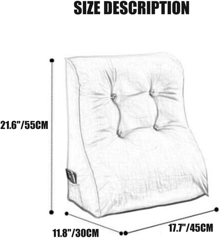 ZZYK Triangular Bedrest Support Pillow for Sofa Bed and Office Chair