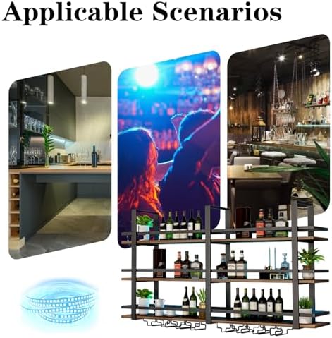 Takpylia Wall Mounted Wine Rack with LED Light Black 472in