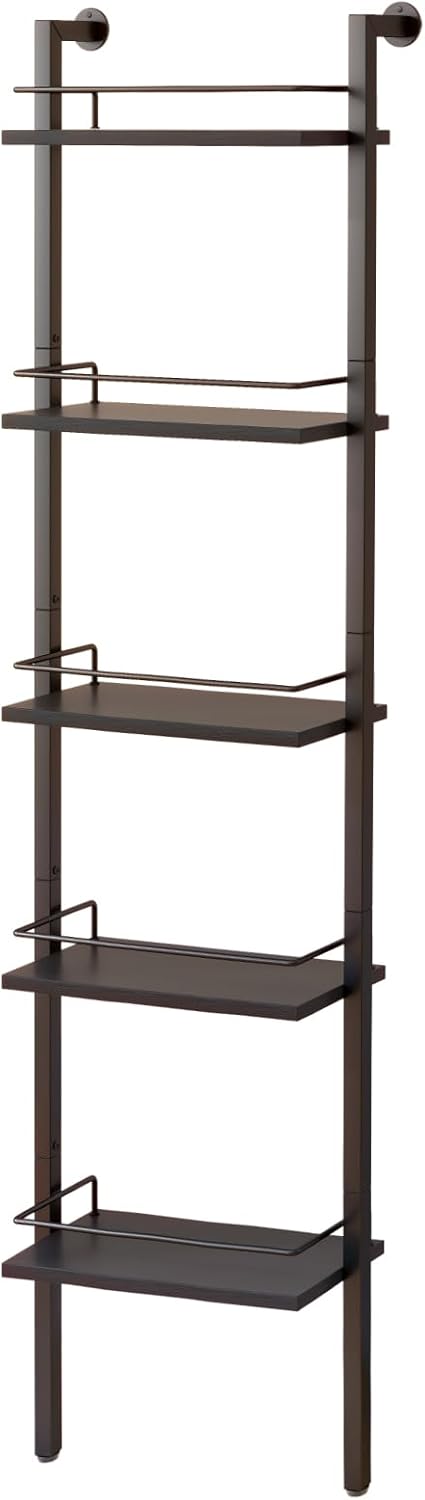 YMYNY 5-Tier Wall-Mounted Wine Rack with Fences Black 1