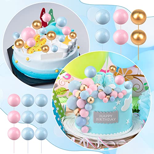 Tondiamo 108 Pcs Foam Ball Cake Toppers for Birthday Wedding Cupcakes