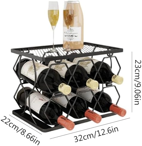 Modern Foldable Wine Rack for 6 Bottles