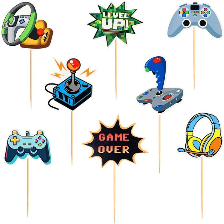 SAMOKA Video Game Cupcake Toppers 24 PCS