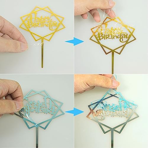 DRWATE 50 PCS Gold Birthday Cupcake Toppers for Decorations