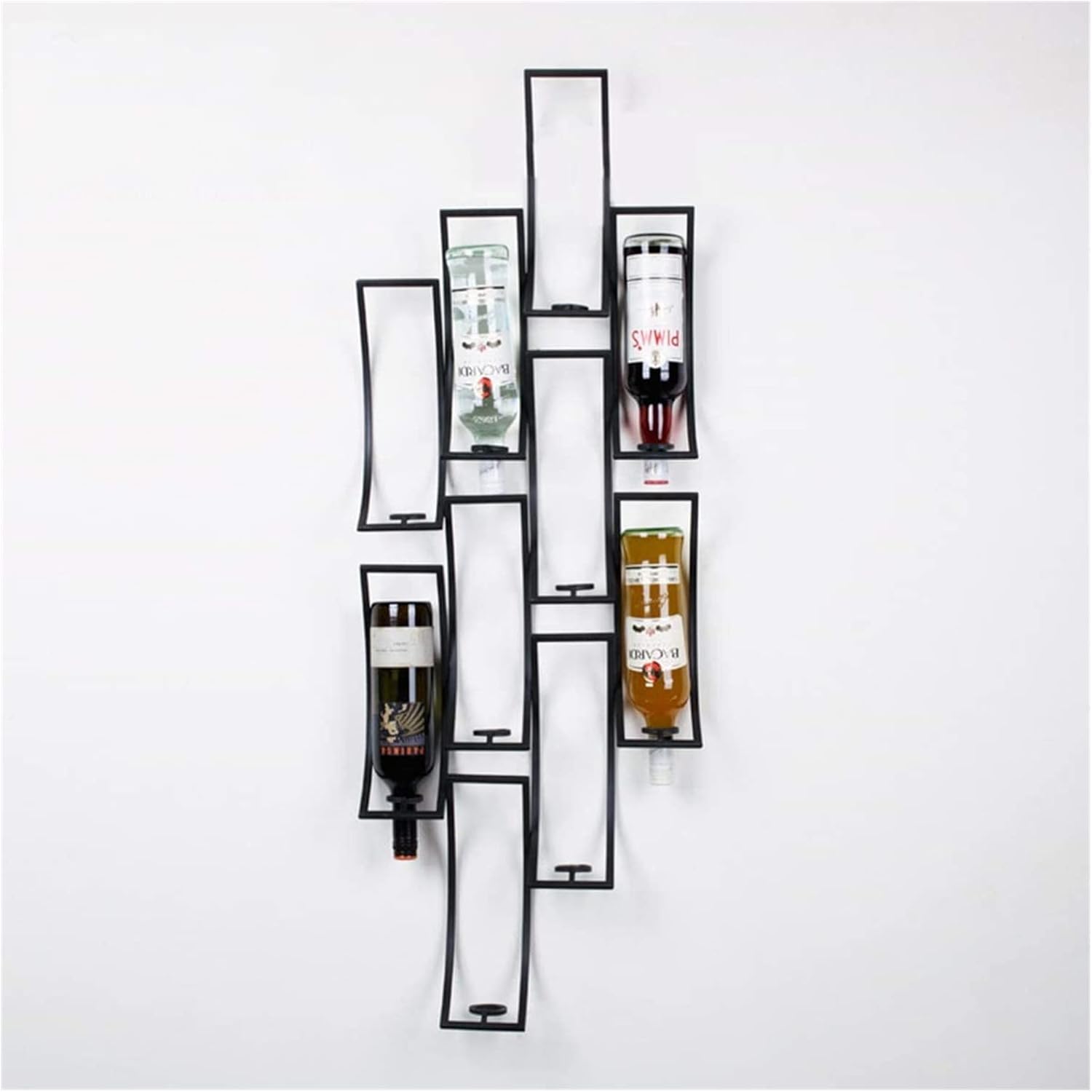 ALDEPO Wall Mounted Wine Rack 10 Bottles Bronze Black