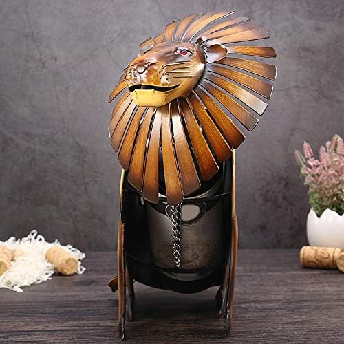 Haofy Lion Shaped Wine Rack Gold Home Decor