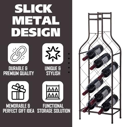 Kings Brand 12-Bottle Freestanding Metal Wine Rack Pewter