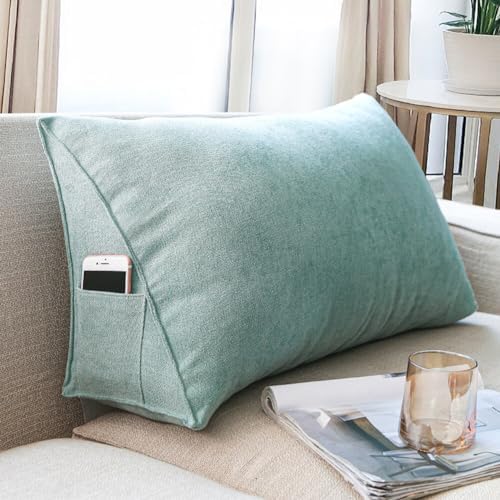 Triangle Sofa Pillow Lake Blue with Zipper